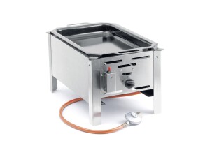 HENDI Gas Bräter Bake-Master Mini, Emaillierte Bratpfanne, Auftischgerät, 5,8 kW, BTH 340 x 540 x 300 mm