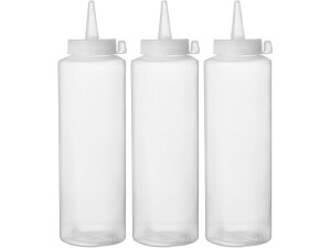 Spenderflaschen, 3er Set, 0,7 Liter, transparent