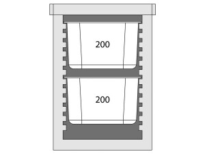 Transport-Thermobehälter, Frontlader für 6 x GN 1/1 (65 mm), BTH 650 x 450 x 625 mm