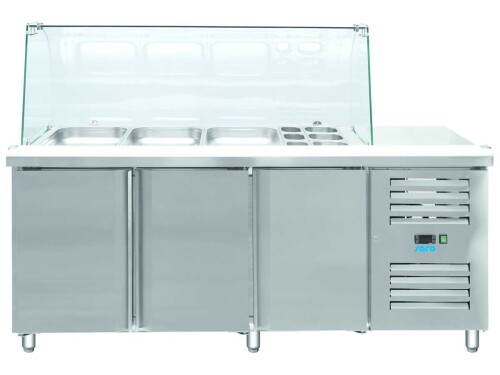 Kühltisch mit Glasaufsatz 456 Liter 1795 x 700 x 1365 mm