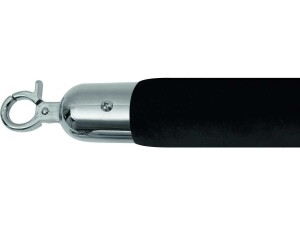 Kordel für Absperrpfosten schwarz / silber AF 220, Karabinerbefestigung, BTH 1500 x 0 x 0 mm
