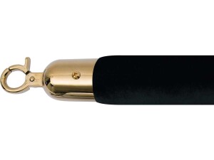 Kordel für Absperrpfosten schwarz / Gold AF 222, Karabinerbefestigung, BTH 1500 x 0 x 0 mm