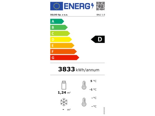 Wandkühlregal Bali Pro 102, LED Innenbeleuchtung, 4 Böden, Nachtrollo, BTH 1020 x 730 x 2020 mm