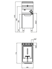 Elektro Fritteuse, Bertos E7F10-4MS, 10 Liter, Standgerät, BTH 400 x 714 x 900 mm