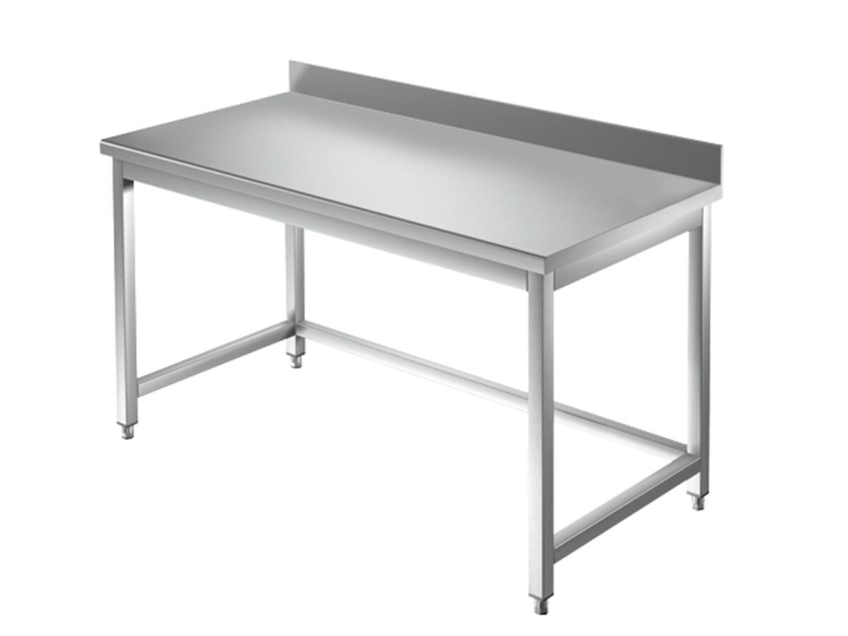 Edelstahl Gastro Tisch Arbeitstisch Aufkantung 100x70cm 2 Arbeitsplatten 95 Kg 
