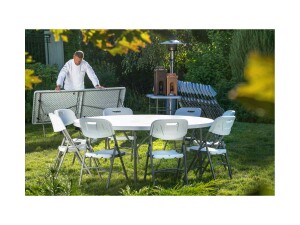 Hendi Catering Stuhl Weiß, schmutzresistent, für Innen- und Außenbereich, BTH 540 x 440 x 840 mm