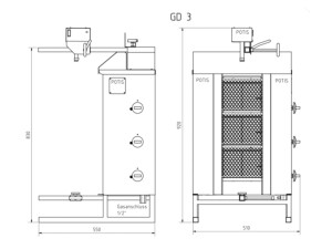 Potis GD3 Gas Dönergrill, 10,5 kW, max. 40 kg Fleisch, Erdgas oder Flüssiggas