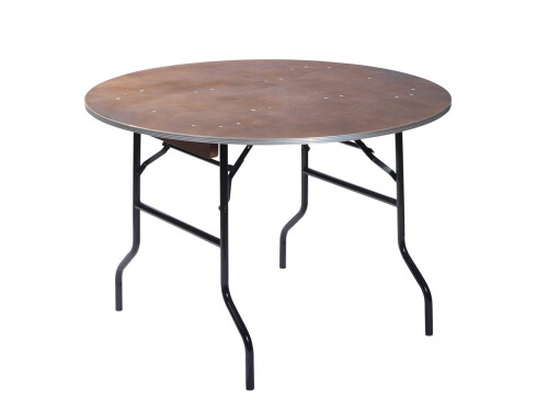 Klapptisch rund mit Holz-Tischplatte, 18 mm stark, Stahlgestell in Schwarz, klappbar, Ø 1520 H 760 mm