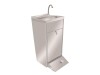 Handwaschbecken, aus Edelstahl, mit Unterschrank und Armatur, mit Fußpedal, BTH 400 x 510 x 850 mm
