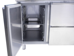 KBS KTF 4200 M Kühltisch, 4 Türen für GN 1/1, 488 Liter, sockelbaufähig, BTH 2190 x 690 x 810 mm