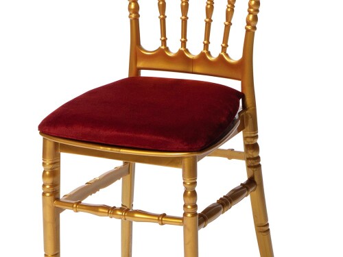 Sitzkissen für Hochzeitsstuhl Napoleon aus Kunstleder, Bordeaux, BTH 38,5 x 30/40 x 2,5 cm