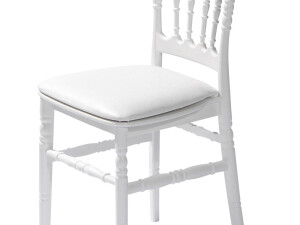 Sitzkissen für Hochzeitsstuhl Napoleon aus Kunstleder, Weiß, BTH 38,5 x 30/40 x 2,5 cm