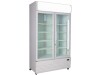 Kühlschrank mit 2 Glastüren, auf Rollen, weiß, BTH 1100 x 690 x 2079 mm