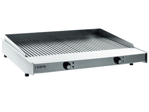 Saro WOW Grill 800 Elektro Grillplatte, gerillte Grillfläche, Auftischgerät, 400V 9kW, BTH 795 x 700 x 150 mm