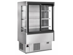Kühlregal Pinto 200, 3 Zwischenböden, Umluftkühlung, Glasschiebetüren, BTH 2000 x 750 x 1820 mm