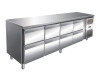 Skyrainbow Serie 700 Kühltisch, 8 Schubladen GN 1/1, 550 Liter, Umluft, BTH 2230 x 700 x 860 mm