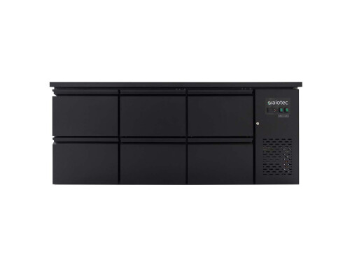vaiotec EASYLINE Barkühltisch mit 6 Schubladen, 425 Liter, Umluftkühlung, Schwarz, BTH 2005 x 520 x 840 mm