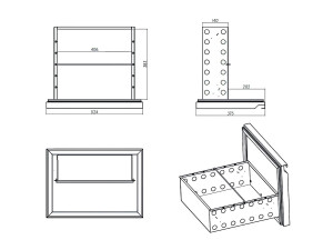 vaiotec EASYLINE Barkühltisch mit 4 Schubladen, 203 Liter, Umluftkühlung, Schwarz, BTH 1465 x 520 x 840 mm