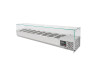 vaiotec EASYLINE 380 Kühlaufsatzvitrine mit Glasabdeckung, statische Kühlung, für 8x GN 1/3, BTH 1800 x 395 x 435 mm