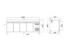 vaiotec EASYLINE 700 Kühltisch, 4 Türen für GN 1/1, 421 Liter, mit Umluftkühlung und Aufkantung, BTH 2230 x 700 x 850 mm