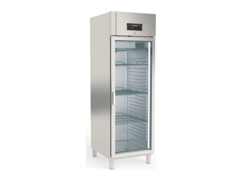 Edelstahl Kühlschrank mit Glastür PROFI, 514 Liter, für...