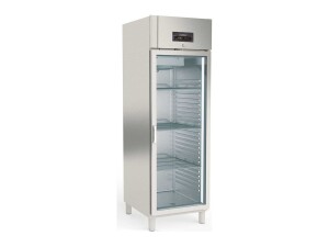 Edelstahl Kühlschrank mit Glastür PROFI, 645...