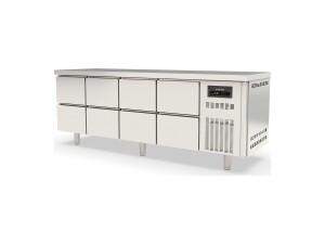 Kühltisch PROFI aus Edelstahl, Inhalt 548 Liter, 8...