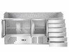 Pizzakühltisch BASIC mit Granitarbeitsfläche, 3 Türen und 6 Schubladen, 400 Liter, BTH 1885 x 700 x1060 mm