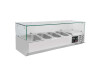 vaiotec EASYLINE 380 Kühlaufsatzvitrine mit Glasabdeckung, statische Kühlung, für 3x GN 1/3 und 1x GN 1/2, BTH 1200 x 395 x 435 mm