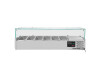 vaiotec EASYLINE 330 Kühlaufsatzvitrine mit Glasabdeckung, für 6x GN 1/4, statische Kühlung, BTH 1400 x 335 x 435 mm