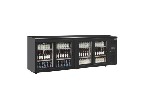 Barkühlschrank, Kapazität 698L, aus Stahl und Glas, BTH 2542 x 513 x 860 mm
