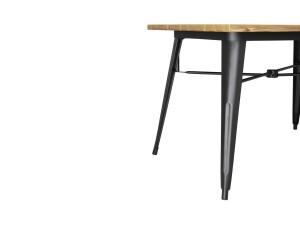 Outdoor Tisch, mit aluminium Tischplatte in Holzoptik, 1200 x 763 mm, 50mm Loch für Sonnenschirm