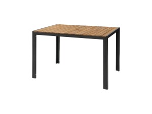 Holztisch mit Stahlgestell, Akazienholz, extrem Wetterbeständig, BTH 1200 x 800 x 740 mm