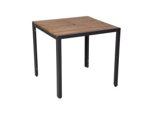 Holztisch mit Stahlgestell, quadratisch, Akazienholz,...