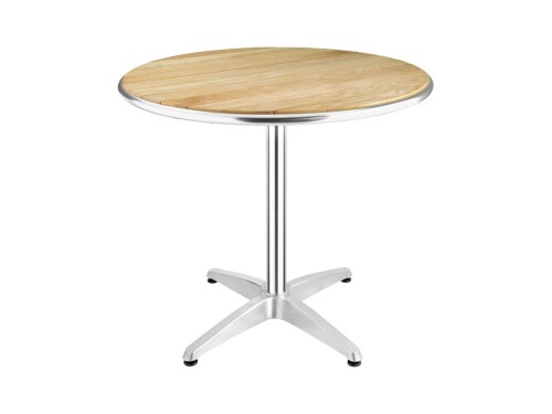 Tisch, aus Aluminium und Eschenholz, rund, BTH Ø800 x 720 mm
