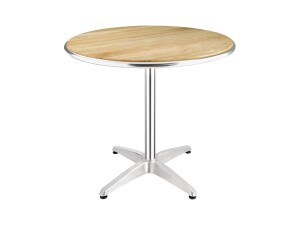 Tisch, aus Aluminium und Eschenholz, rund, BTH...