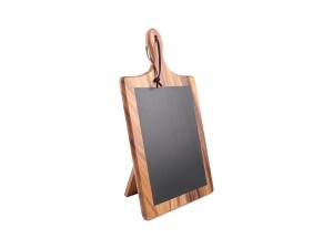 Tafel, aus Akazienholz, Freistehende Tafel mit Ständer, Ideal für Sondermenüs/Desserts