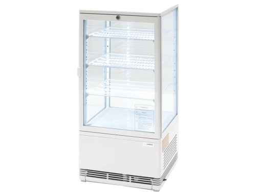 Kühlvitrine Kuchenvitrine Inhalt 78 Liter Farbe weiß mit LED-Innenbeleuchtung und Umluftkühlung