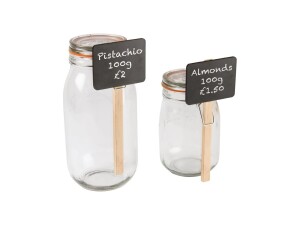 Minitafel, aus Holz, Ideal für Gläser mit Bügelverschluss, Mit Stiel