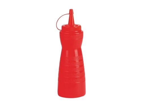 Quetschflasche aus Kunststoff, Farbe Rot, mit Kappe,...