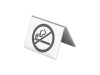 Rauchverbotsschild aus Edelstahl, modernes, freistehendes Zeltdesign