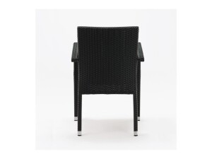 4er - Set Stühle, aus Aluminiumrohrrahmen und PE-Rattan, Anthrazit, stapelbar