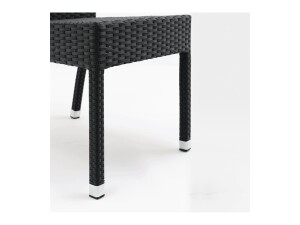 4er - Set Stühle, aus Aluminiumrohrrahmen und PE-Rattan, Anthrazit, stapelbar, ohne Armlehne