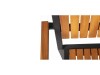 4er - Set Holzstühle mit Armlehnen, Stahlgestell und Akazienholz, wetterbeständig
