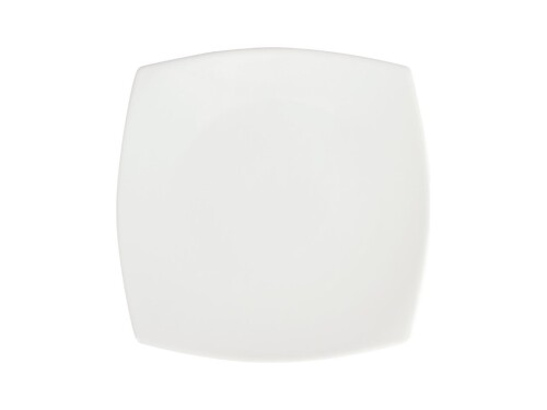12er - Set Teller aus Porzellan, weiß, quadratisch, 24 x 24 cm