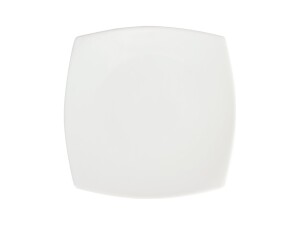 12er - Set Teller aus Porzellan, weiß, quadratisch, 24 x 24 cm