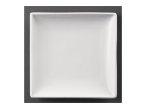 12er - Set Teller aus Porzellan, weiß, quadratisch, 18 x 18 cm