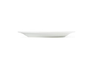 12er - Set Teller aus Porzellan, breiter Rand, Weiß, Ø 25 cm
