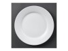 12er - Set Teller aus Porzellan, breiter Rand, Weiß, Ø 25 cm