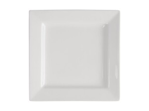 4er - Set Teller aus Porzellan, Weiß, quadratisch,...